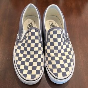 Vans Shoes Unisex |Authentic Checkerboard Slip-on Shoes| Blue Granite/Off White